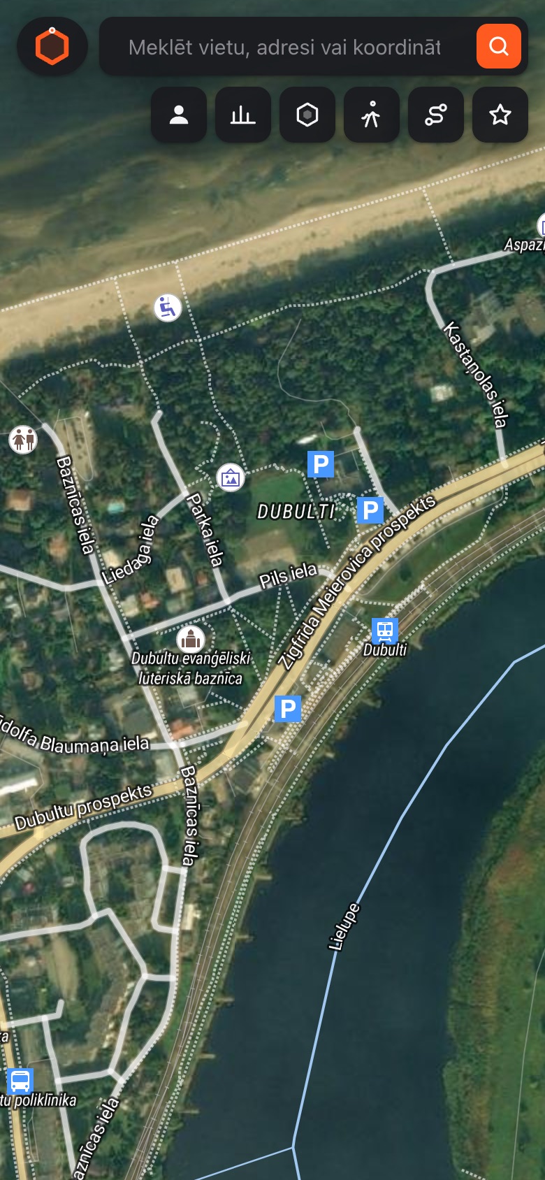 Satellite map of Jūrmala